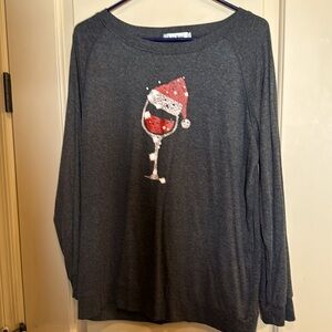 Holiday top size Large dark grey l
